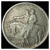 1925 Silver Stone Mountain Half Dollar  CLOSELY U