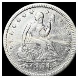 1854 Arrows Seated Liberty Quarter CHOICE AU