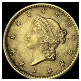 1853 Gold $1 Liberty Head Type 1 CLOSELY  UNCIRCU