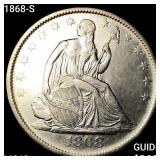 1868-S Seated Liberty Half Dollar UNCIRCULATED +