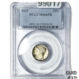 1935 Mercury Silver Dime PCGS MS66 FB