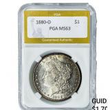 1880-O Morgan Silver Dollar PGA MS63