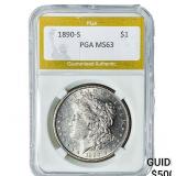 1890-S Morgan Silver Dollar PGA MS63