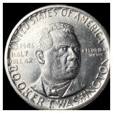 1946 Silver Half Dollar Booker T. Washington GEM B
