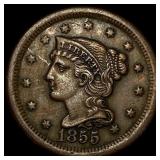 1855 Braided Hair Large Cent CHOICE AU