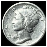 1924 Silver Mercury Dime CHOICE AU