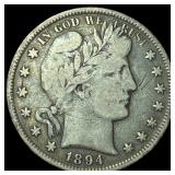 1894 Silver Half Dollar (Barber) LIGHTLY CIRCULATE