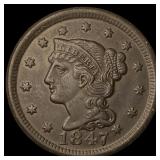 1847 Braided Hair Large Cent CHOICE AU