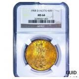 1908-D $20 Gold Double Eagle NGC MS64