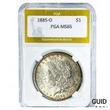 1885-O Morgan Silver Dollar PGA MS65