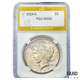 1924-S Silver Peace Dollar PGA MS63