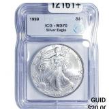 1999 Silver Eagle ICG MS70