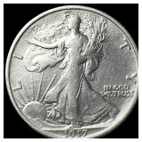 1917-S Silver Half Dollar Walking Liberty CLOSELY