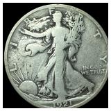 1921-S Silver Walking Liberty Half Dollar LIGHTLY