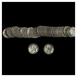 [50] 1925-1945 Mercury Silver Dime Roll