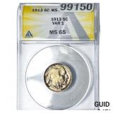 1913 Buffalo Nickel ANACS MS65 Var 1