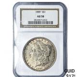 1889 Morgan Silver Dollar NGC AU58