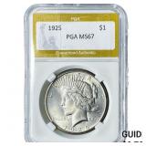 1925 Silver Peace Dollar PGA MS67