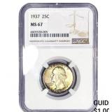 1937 Washington Silver Quarter NGC MS67