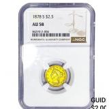 1878-S $2.50 Gold Quarter Eagle NGC AU58