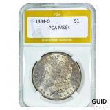 1884-O Morgan Silver Dollar PGA MS64