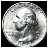 1937-S Silver Washington Quarter UNCIRCULATED