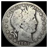 1901-S Silver Barber Half Dollar NICELY CIRCULATED