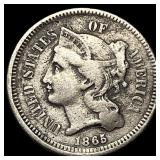 1865 Nickel Three-Cent Piece ABOUT  UNCIRCULATED