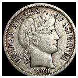 1908-D Silver Barber Dime NEARLY UNCIRCULATED
