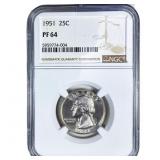 1951 Washington Silver Quarter NGC PF64