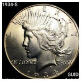 1934-S Silver Peace Dollar CHOICE BU