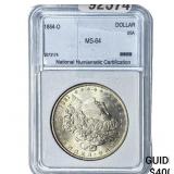 1884-O Morgan Silver Dollar NNC MS64