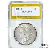 1881-S Morgan Silver Dollar PGA MS64