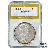1881-S Morgan Silver Dollar PGA MS65