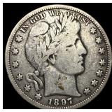 1897-S Silver Barber Half Dollar LIGHTLY CIRCULATE