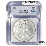 1999 Silver Eagle ICG MS70