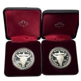 [2]1982 Canada Silver Dollars w/Box .375oz Silver