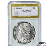1880-O Morgan Silver Dollar PGA MS63