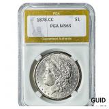 1878-CC Morgan Silver Dollar PGA MS63