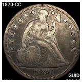 1870-CC Seated Liberty Dollar NEARLY UNCIRCULATED