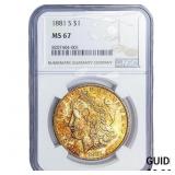 1881-S Morgan Silver Dollar NGC MS67