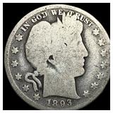 1893 Silver Barber Half Dollar NICELY CIRCULATED