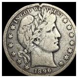 1896-S Silver Barber Half Dollar LIGHTLY CIRCULATE