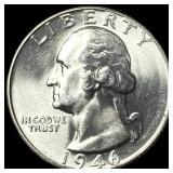 1946 Silver Washington Quarter GEM BU