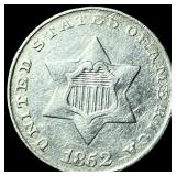 1852 Silver Three-Cent Piece UNCIRCULATED