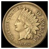 1862 Copper-Nickel Indian Head Cent NEARLY UNCIRCU