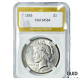 1935 Silver Peace Dollar PGA MS64