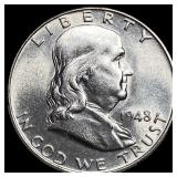 1948-S Silver Half Dollar Franklin UNCIRCULATED
