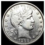 1892 Silver Barber Quarter UNCIRCULATED