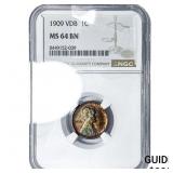 1909 VDB Wheat Cent NGC MS64 BN